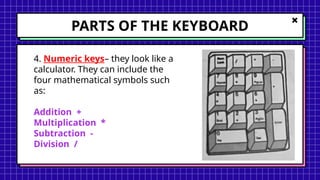 Computer Keyboard Element Computer 1stQ Lesson 7 and 8 - The Elements of a Computer and the Parts ...