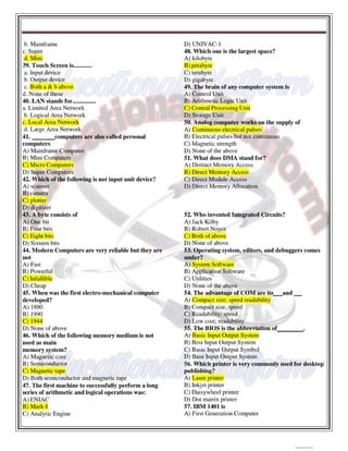 Computer 1st semester BSN mcqs with key,Educational Platform.pdf