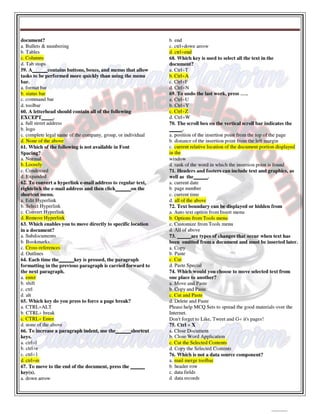 Computer 1st semester BSN mcqs with key,Educational Platform.pdf