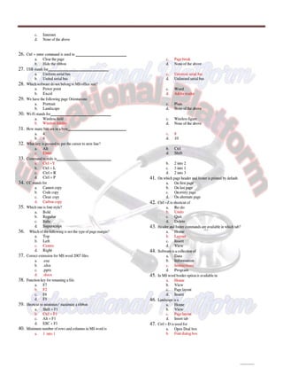 Computer 1st semester BSN mcqs with key,Educational Platform.pdf