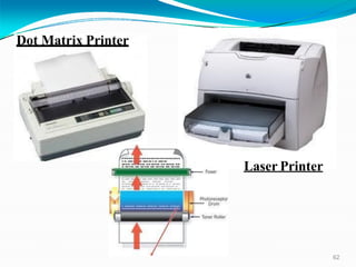 Dot Matrix Printer
62
Laser Printer
 