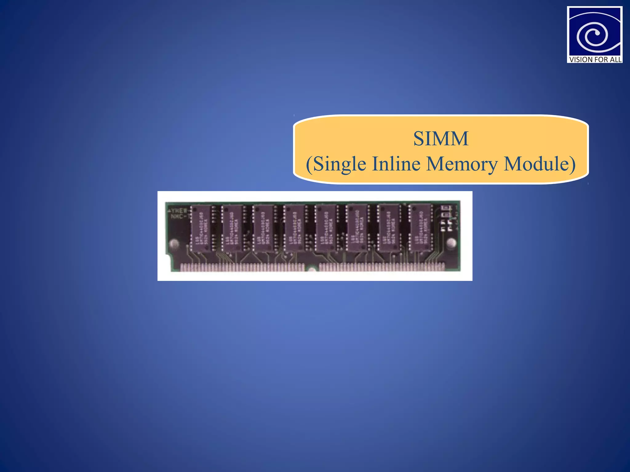 SIMM
(Single Inline Memory Module)
 