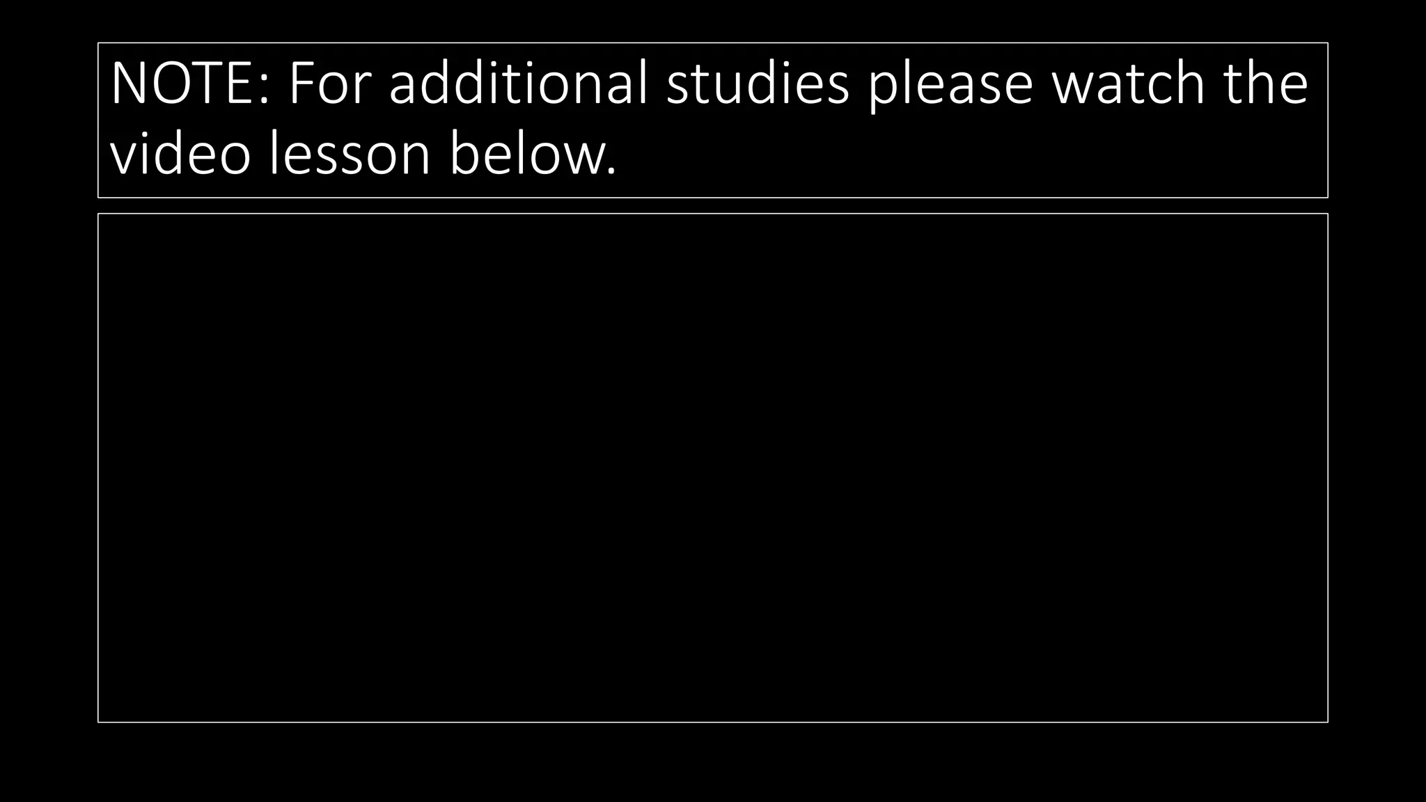 NOTE: For additional studies please watch the
video lesson below.
 