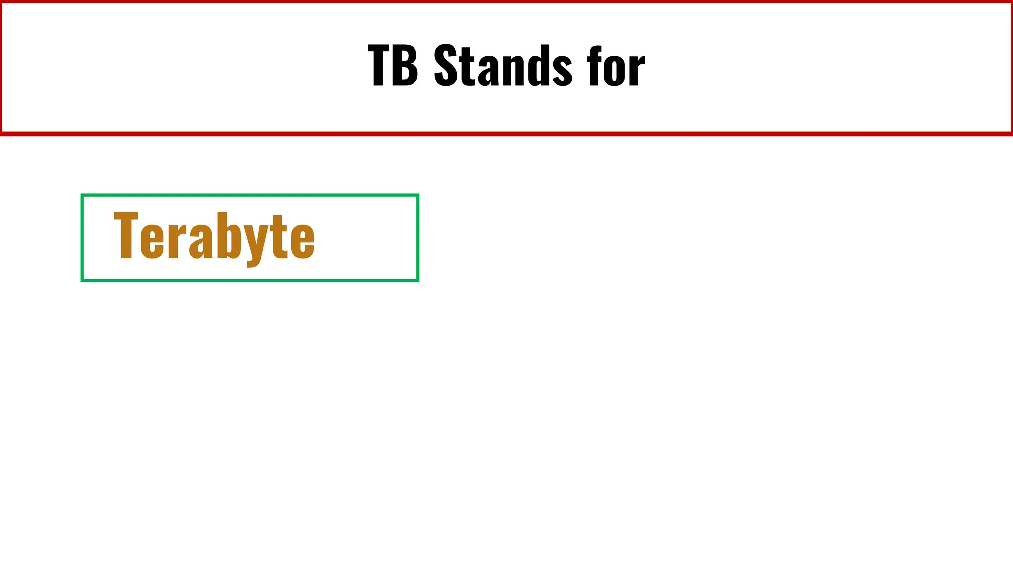 TB Stands for
Terabyte
 