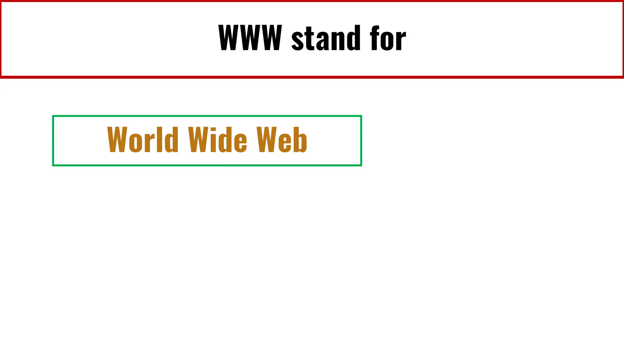 WWW stand for
World Wide Web
 