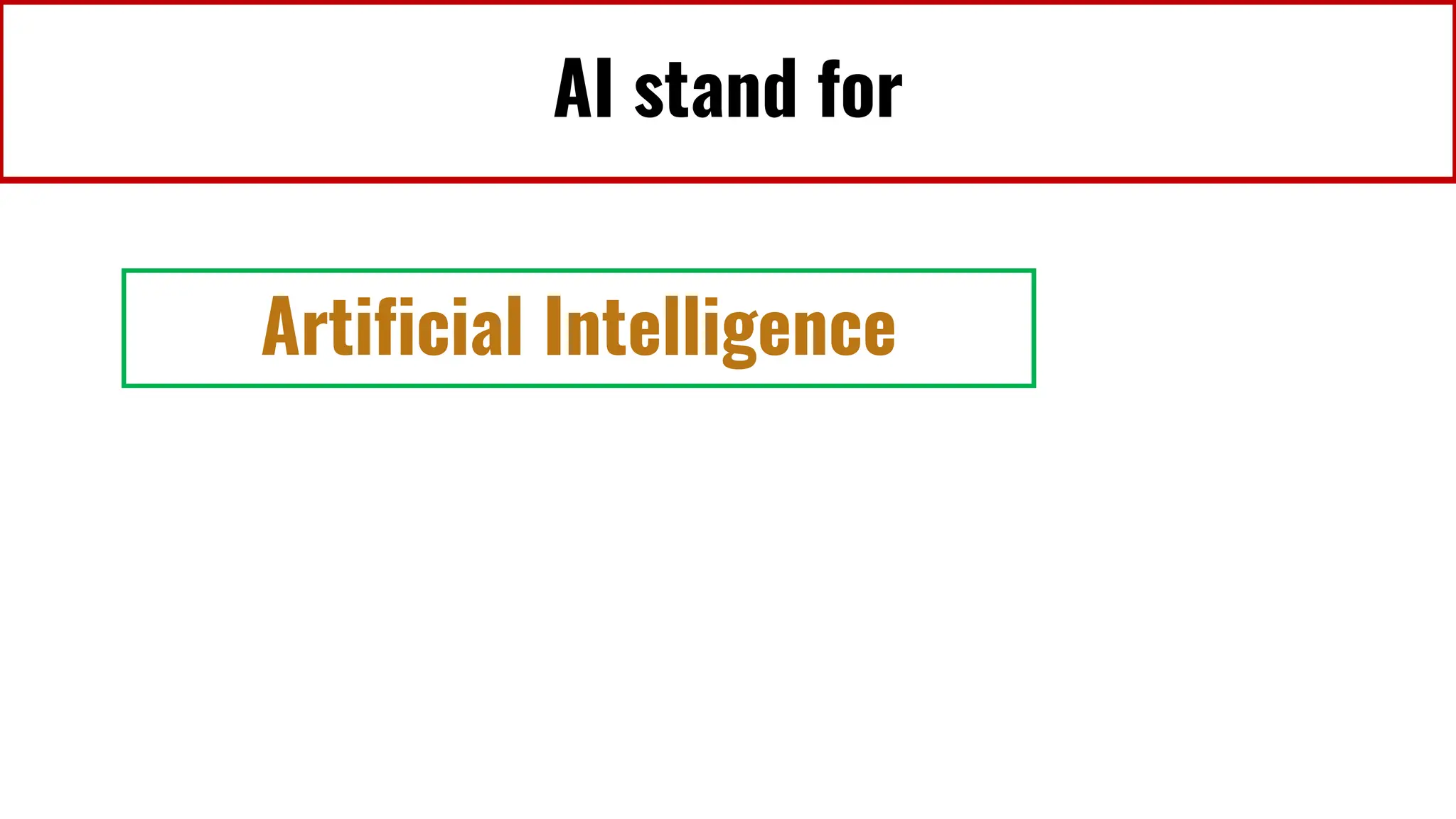 AI stand for
Artificial Intelligence
 