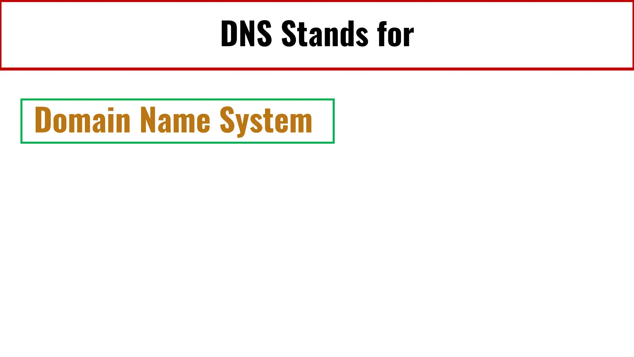 DNS Stands for
Domain Name System
 