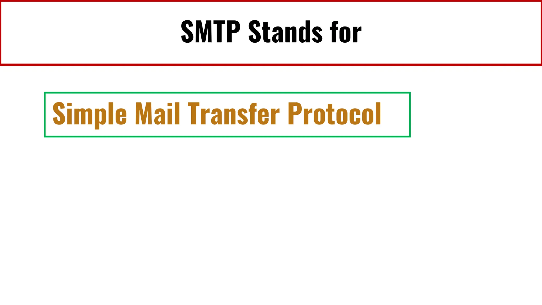 SMTP Stands for
Simple Mail Transfer Protocol
 