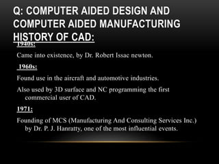 Computer aided design and computer aided manufacturing | PPTX image.