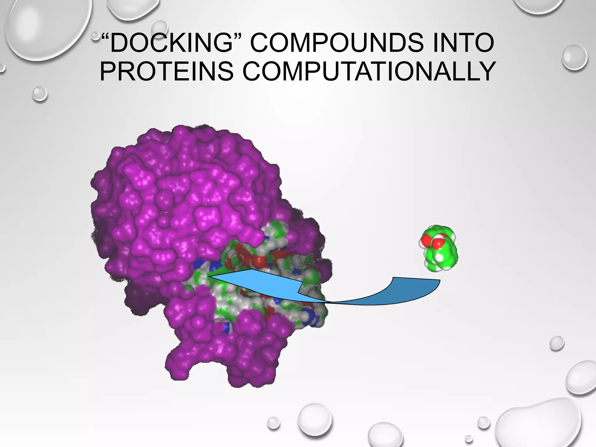 “DOCKING” COMPOUNDS INTO
PROTEINS COMPUTATIONALLY
 
