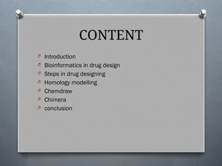 COMPUTER AIDED DRUG DESIGNING A BIOINFORMATICS TOPIC | PPTX