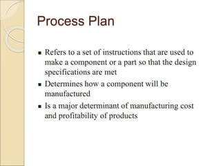 Process Plan
 
