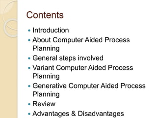 Computer Aided Process Planning (CAPP) | PPT