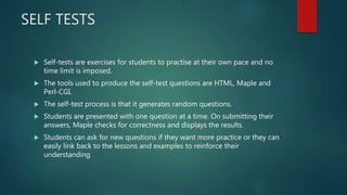 Computer aided teaching and testing | PPTX | Educational Assessment ...