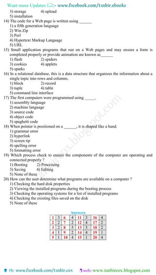 Computer and information model test for bank exams | PDF