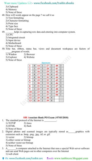 Computer and information model test for bank exams | PDF