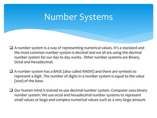 Number systems and conversions | PPTX
