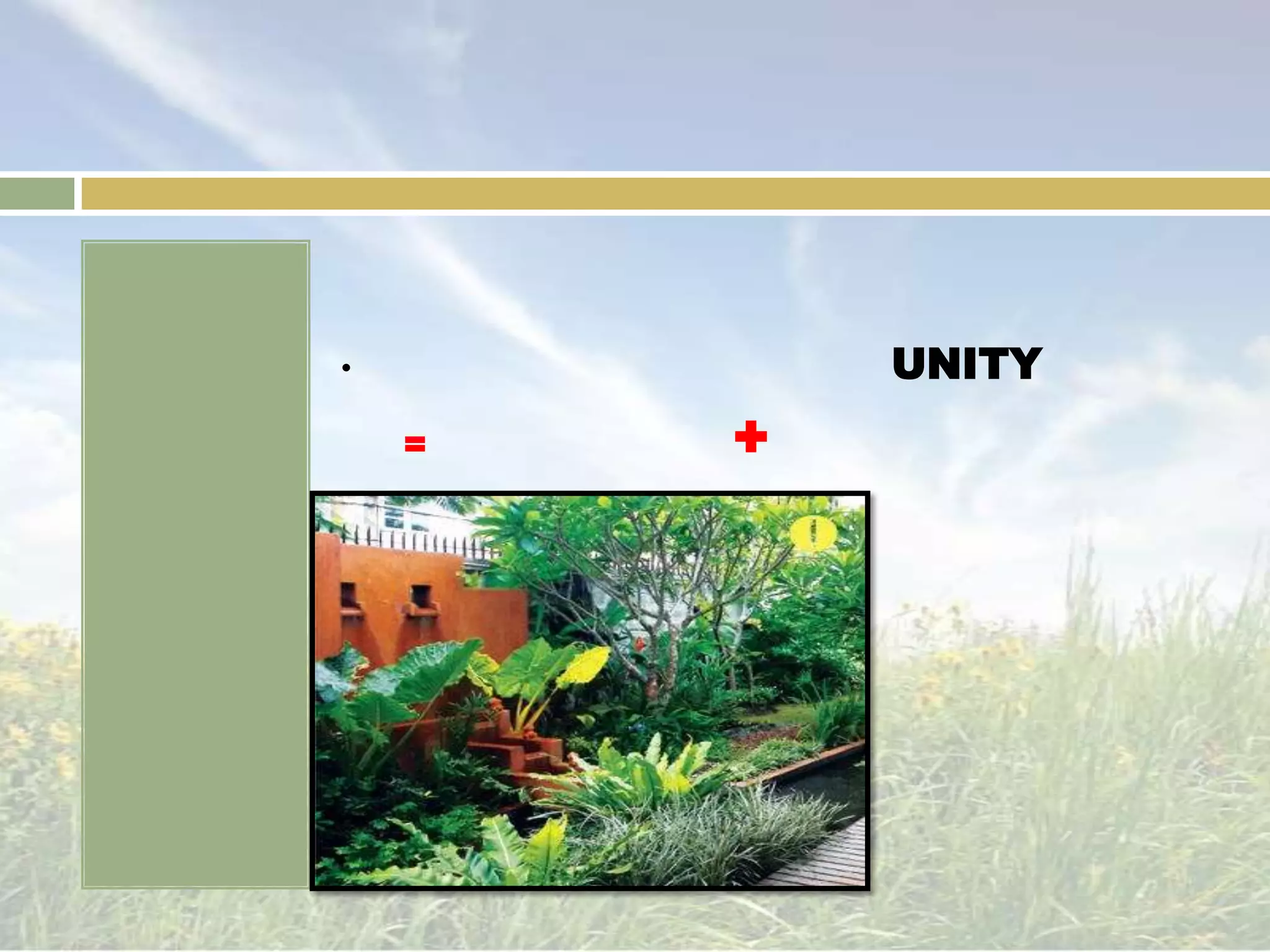 พื้นผิว(TEXTURE)หลักการในการออกแบบเน้นความเป็นเอกภาพ(UNITY)=ความสมดุล+ความขัดแย้ง(การสร้างจุดเด่น)