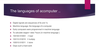 Computer and programing basics.pptx | Programming Languages | Computing