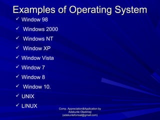 Computer Studies, Uses, Computer application and appreciation | PPT