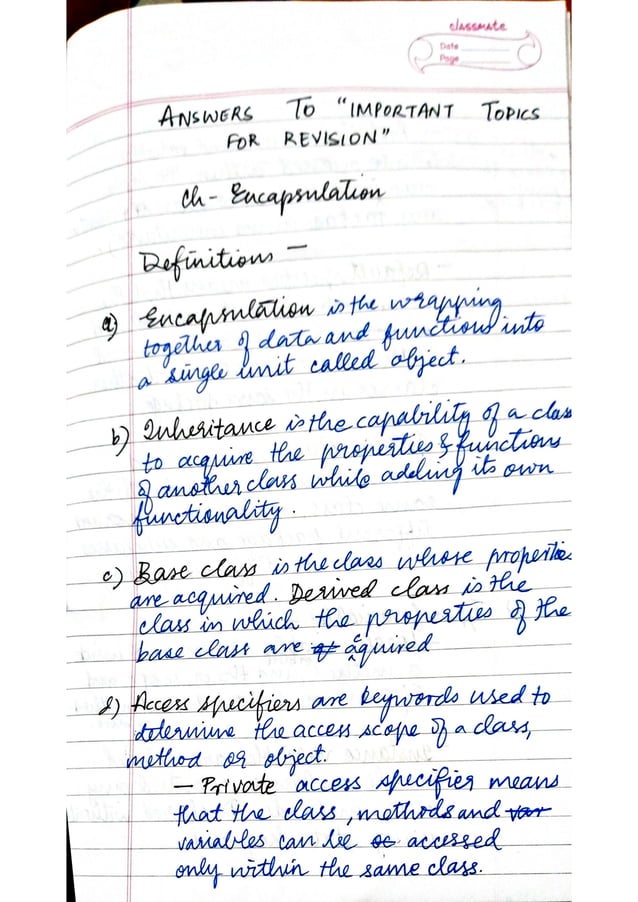 ICSE Computer Applications Class X Handwritten Notes | PDF