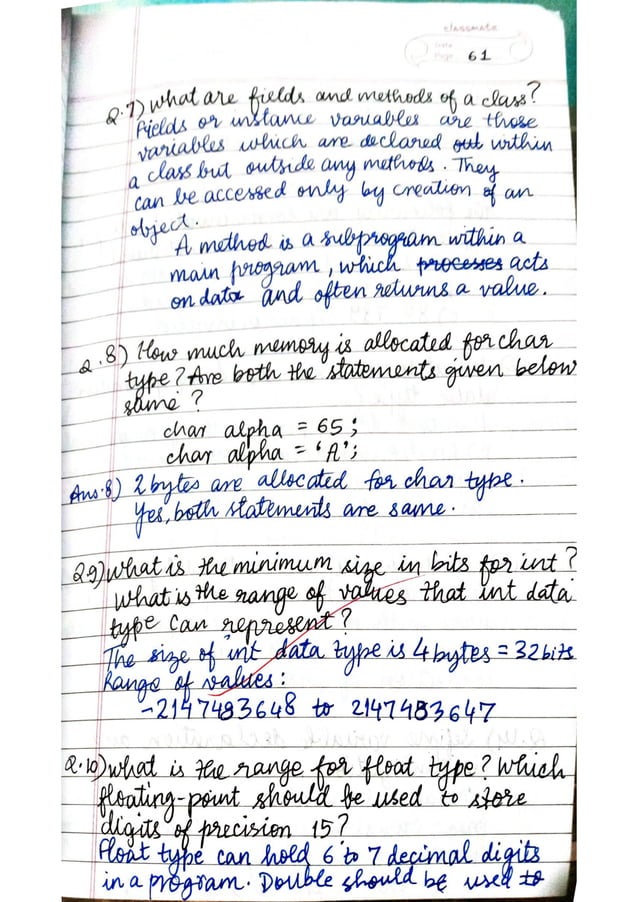ICSE Computer Applications Class X Handwritten Notes | PDF