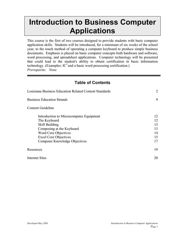 Computer application in business PDF