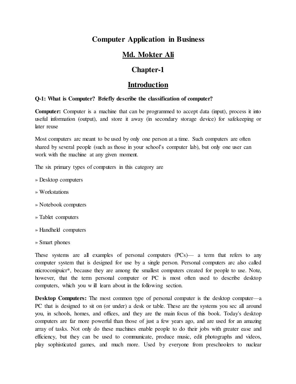 Computer application in business