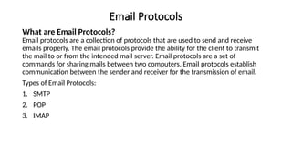 Computer Applications eamil working and protocols | PPTX