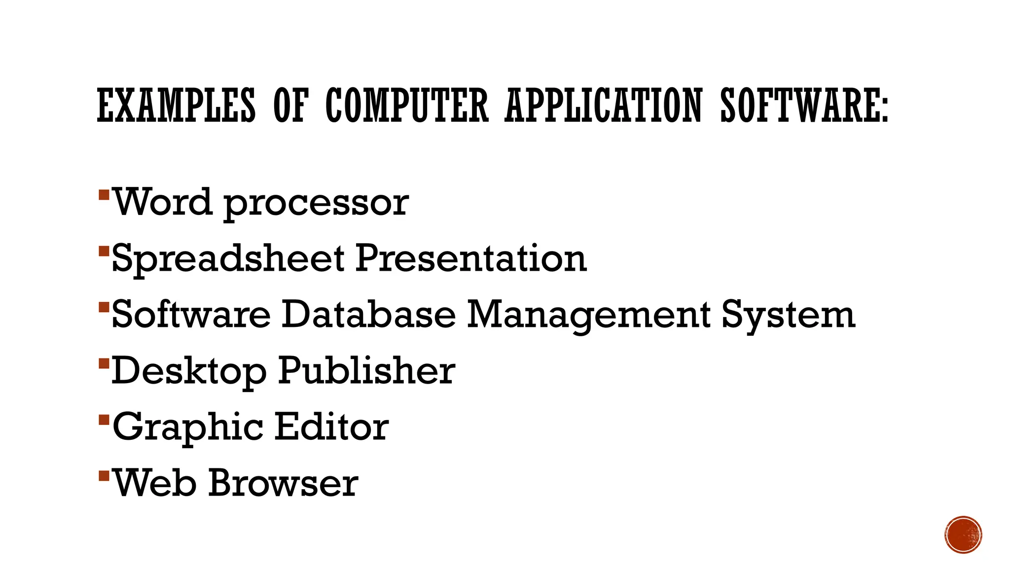 Computer application software and different types of application