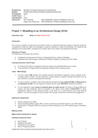 SEMESTER 3 : COMPUTER APPLICATIONS PROJECT BRIEF | PDF