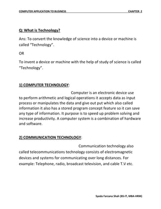 Computer applications to business | PDF