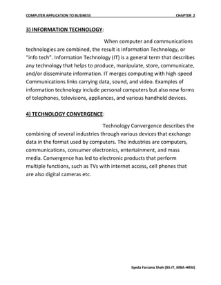 Computer applications to business | PDF