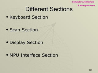 Different Sections Keyboard Section Scan Section Display Section MPU Interface Section 