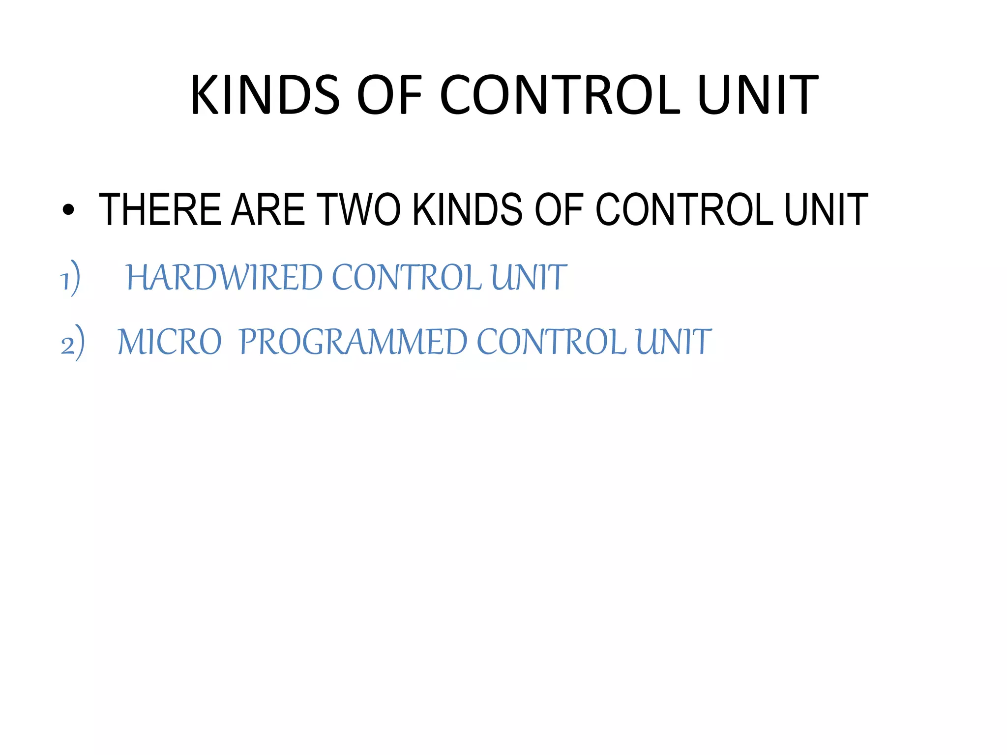 BLOCK DIAGRAM OF HARDWIRED CONTROL UNIT PPT