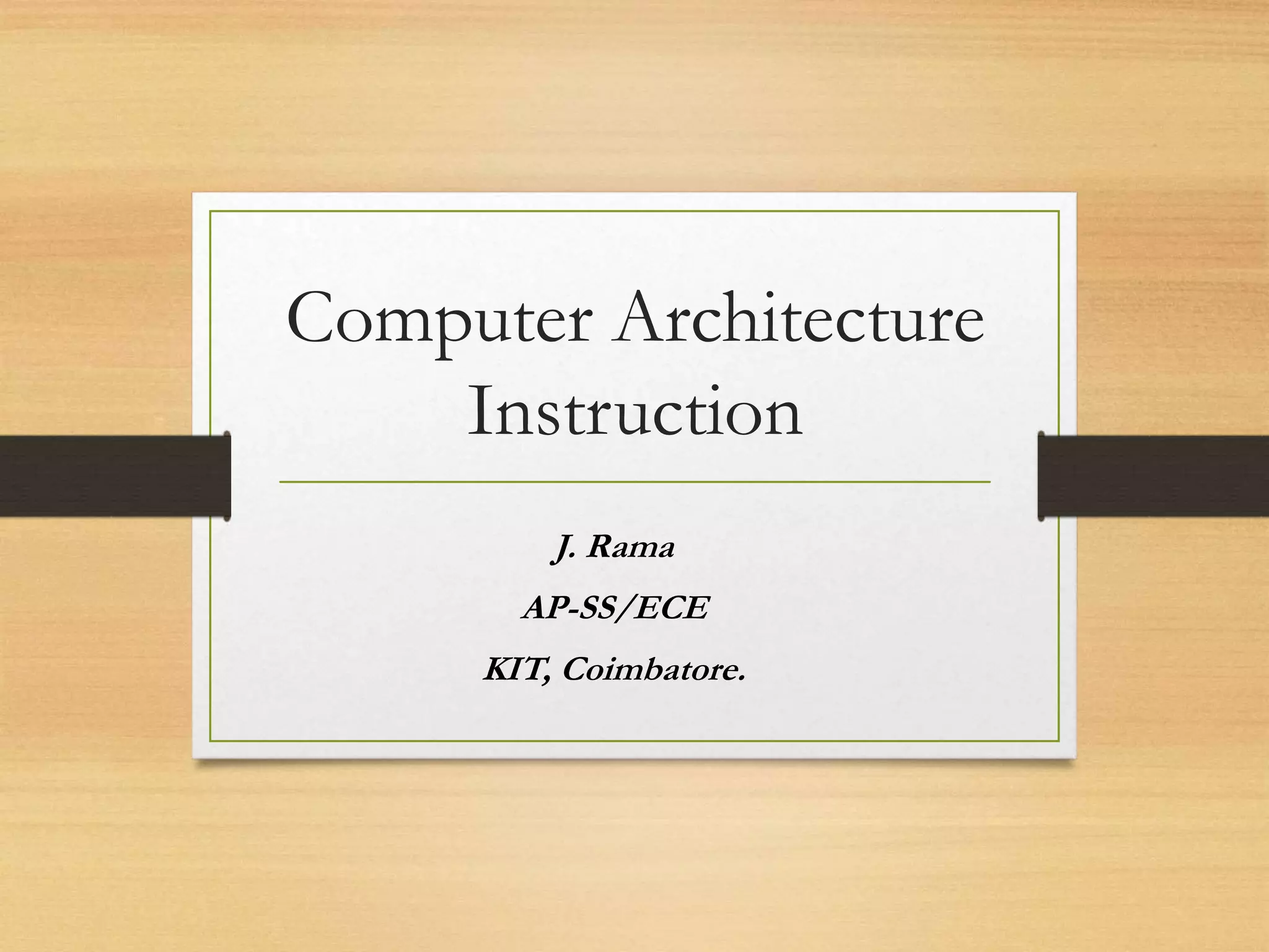 Computer architecture | PPT