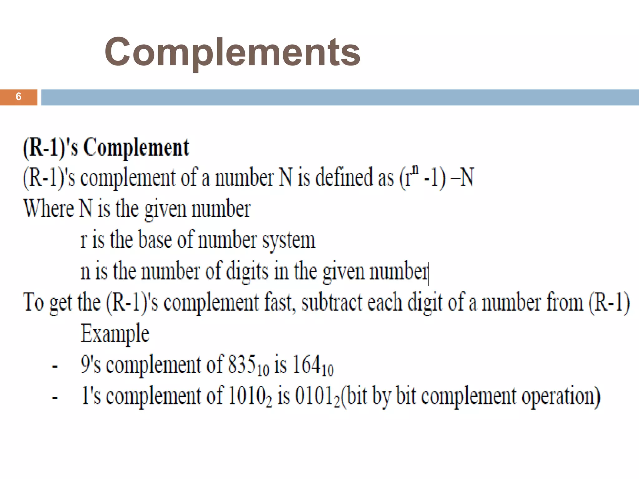 Complements
6
 