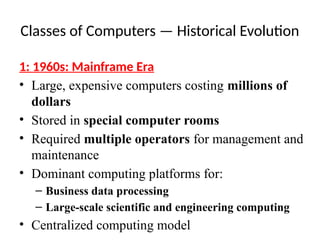 Classes of Computers- Classes of parallelism and Parallel Architectures ...