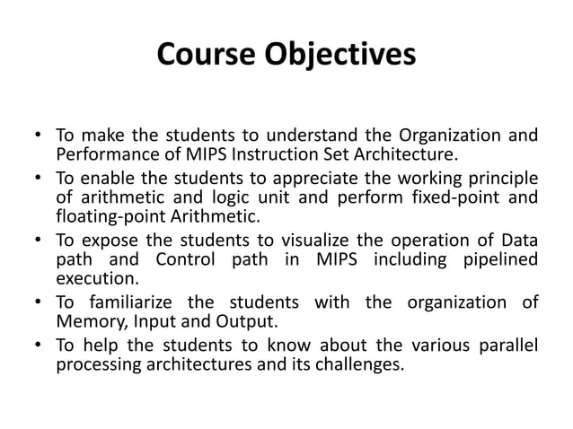 Introduction to Computer Architecture and Organization | PPTX