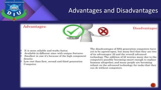 Advantages and Disadvantages
 