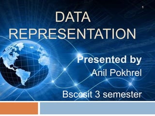 DATA
REPRESENTATION
Presented by
Anil Pokhrel
Bsccsit 3 semester
1
 