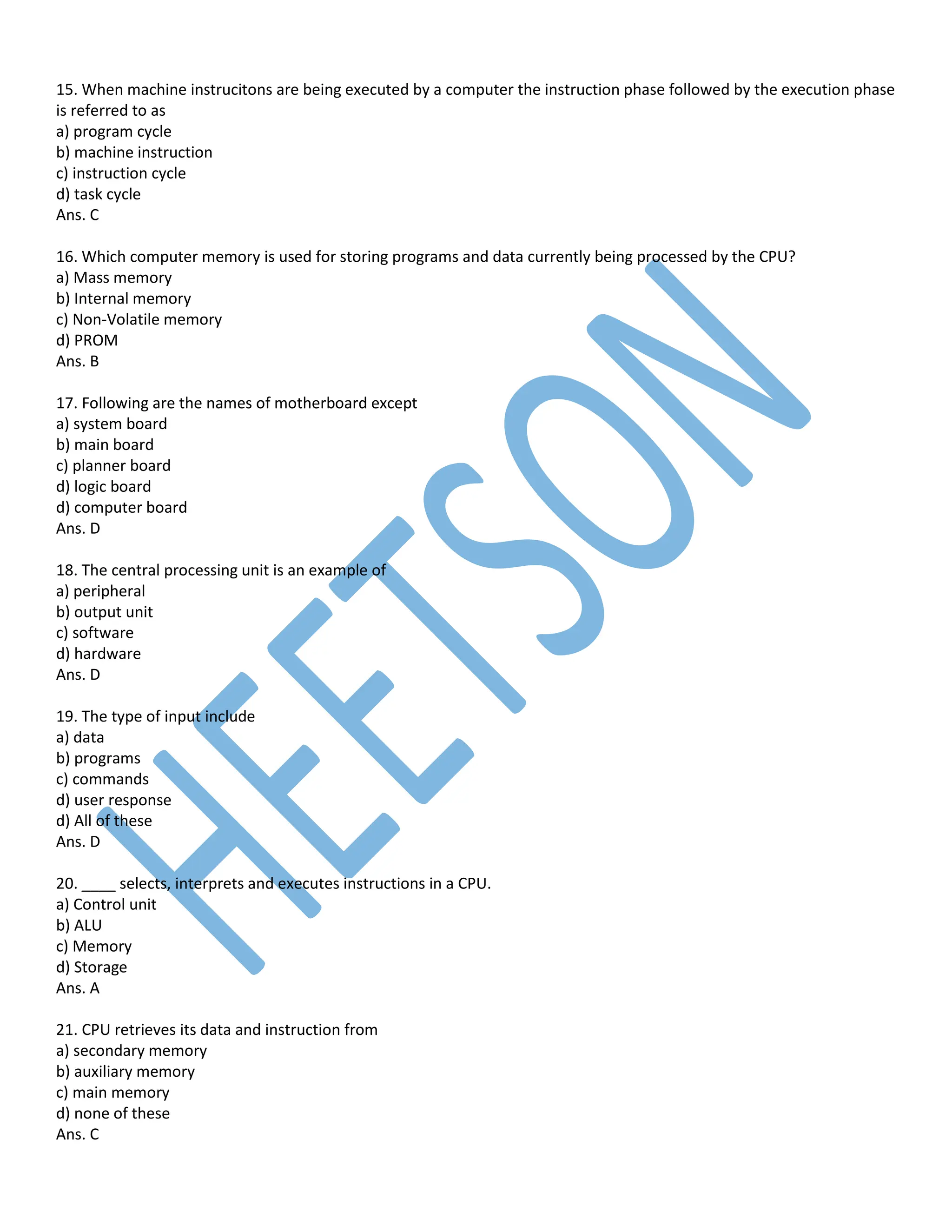 Computer Architecture Question and answer | PDF