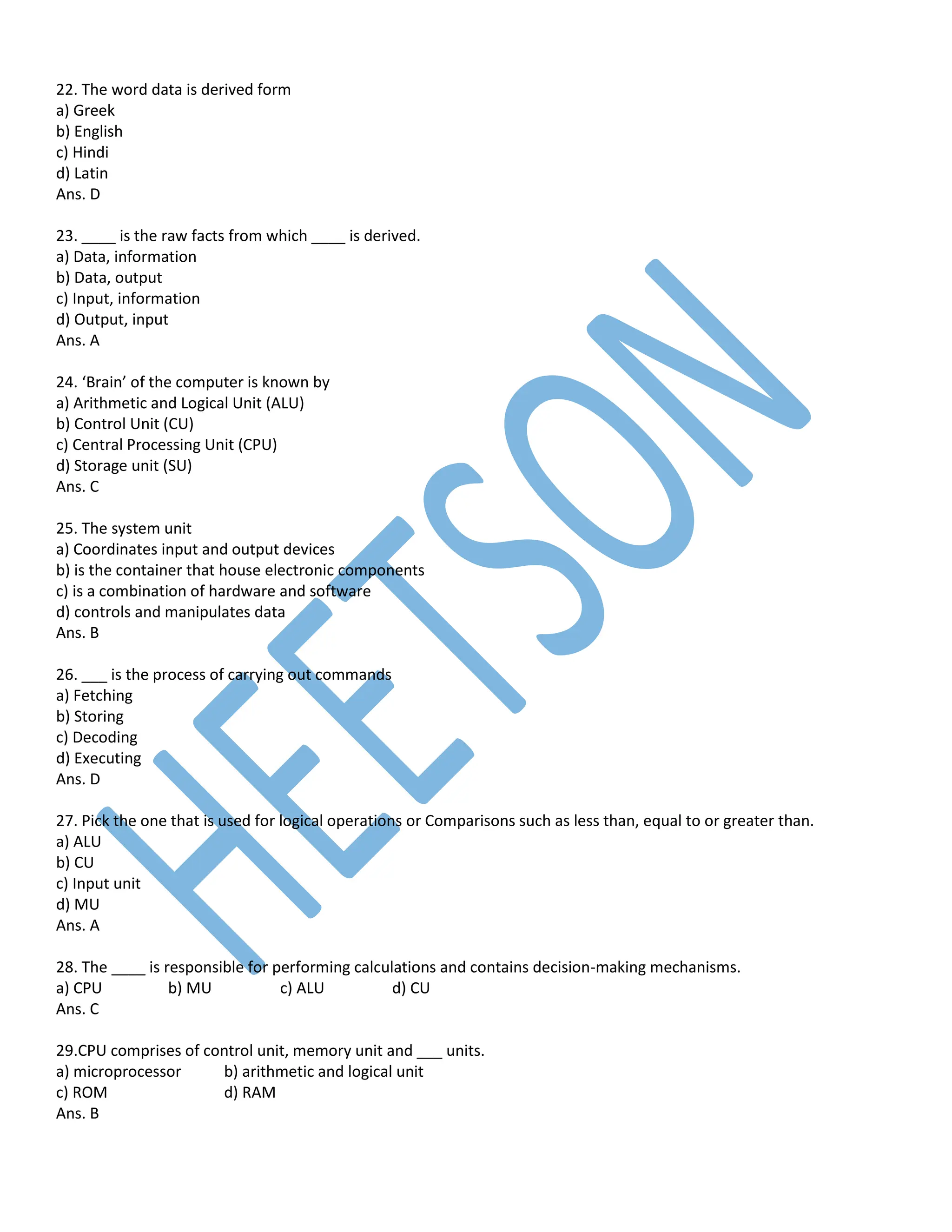 Computer Architecture Question and answer | PDF