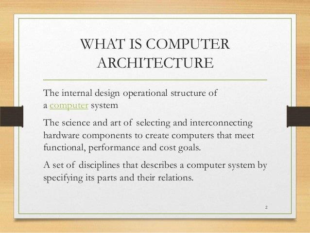 define computer architecture essay
