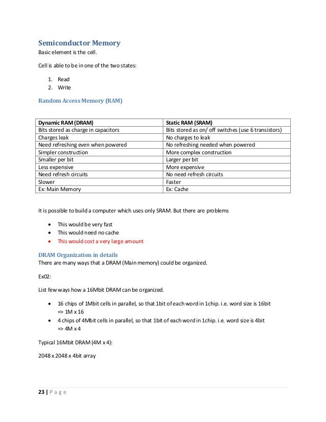 Computer architecture short note (version 8)