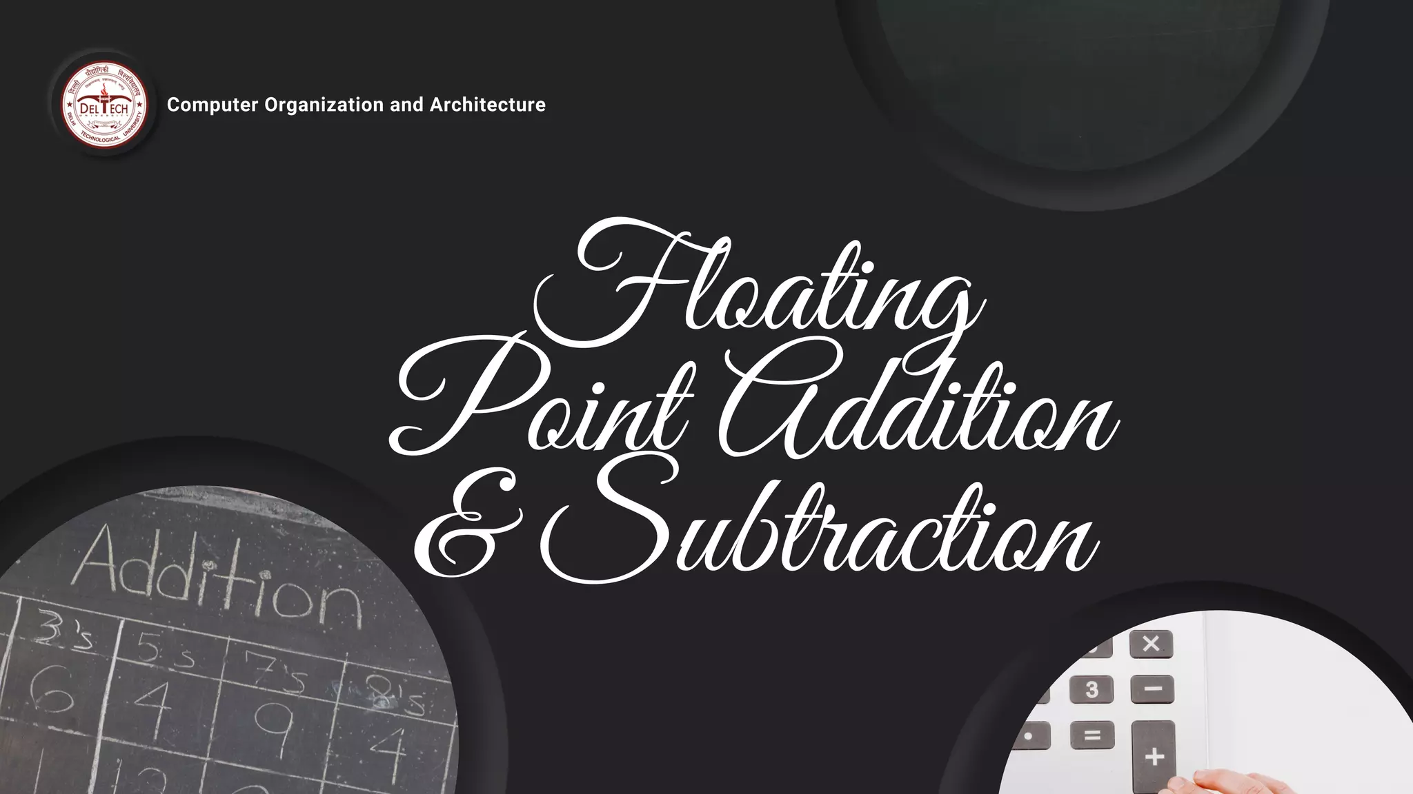Floating
Point Addition
& Subtraction
Computer Organization and Architecture
 