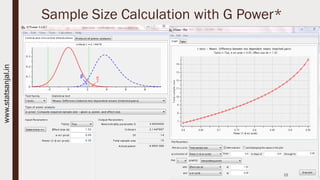 Sample Size Calculation with G Power*
15
www.statsanjal.in
 