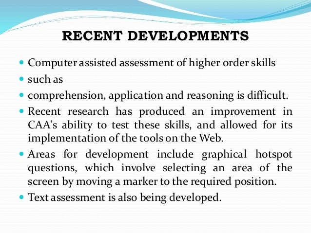 Computer assisted assesment presentation