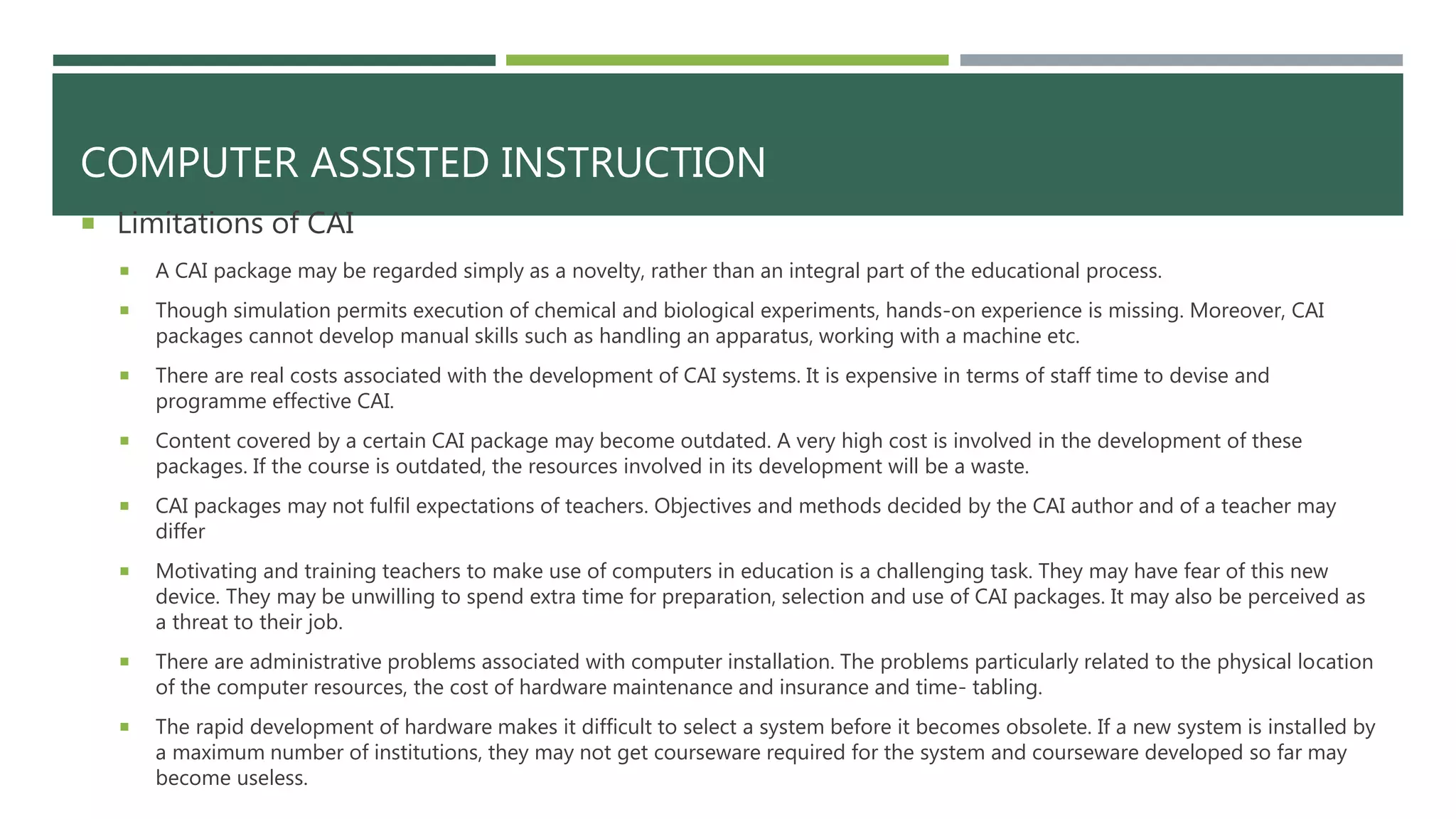 Computer assisted instruction | PPTX