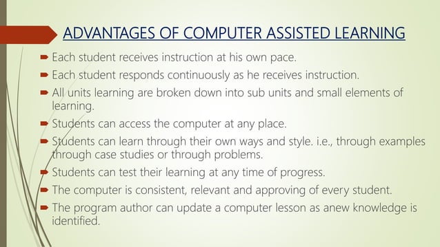 Computer assisted instruction